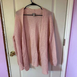 Chico's Mohair Knit Open Cardigan Pink Sz XL (Chico's 3)